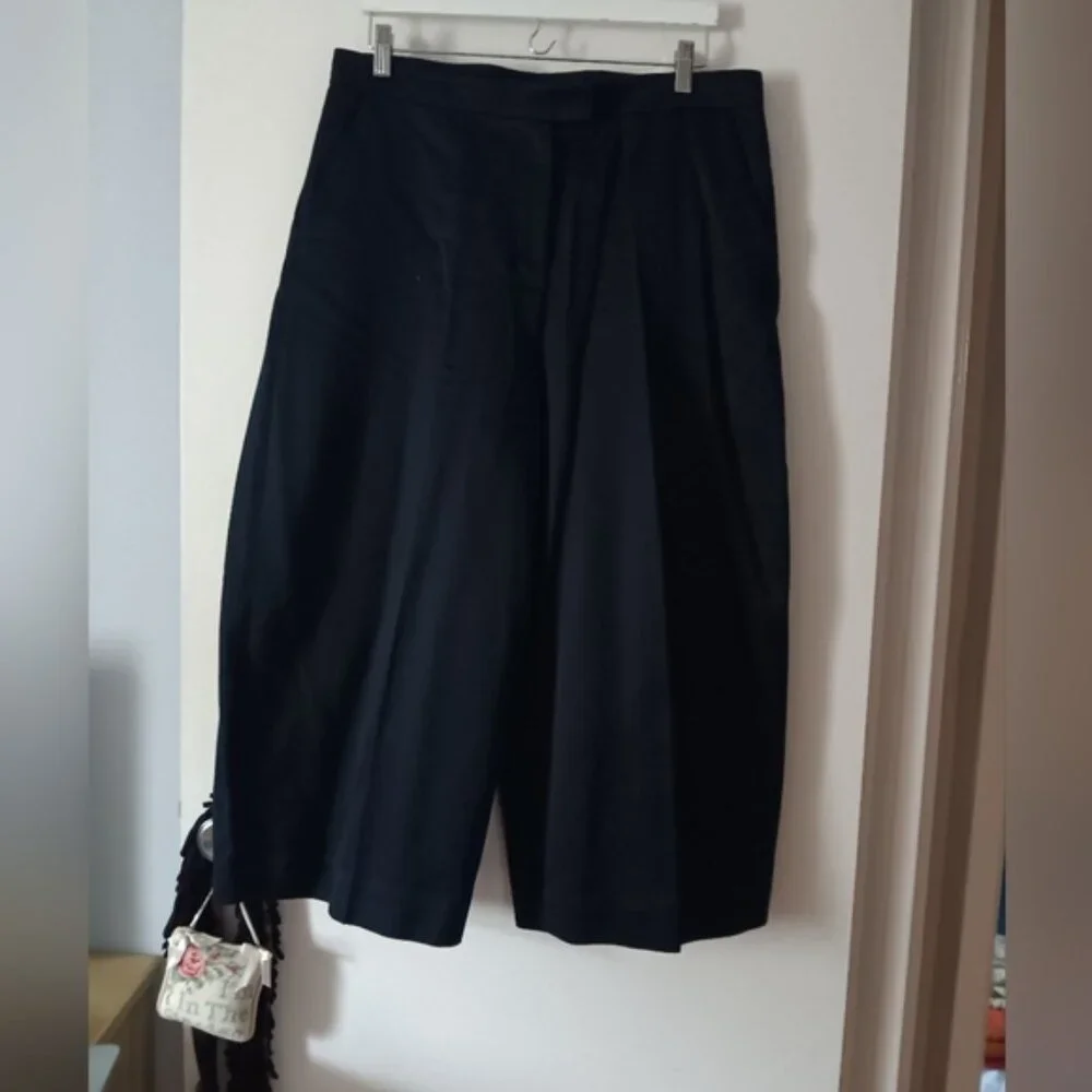 COS Extra Wide Navy Cotton Elephant Leg Pants 10 - Picture 1 of 3